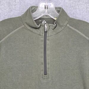 Tasc Performance Men Medium 1/4 Quarter Zip Pullover Green Organic Cotton Bamboo